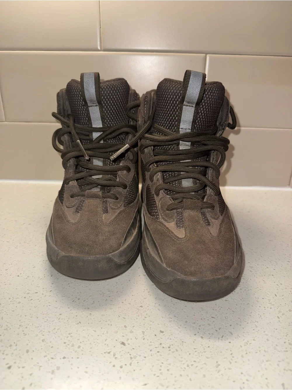 Yeezy High-Top Boots in Dark Brown